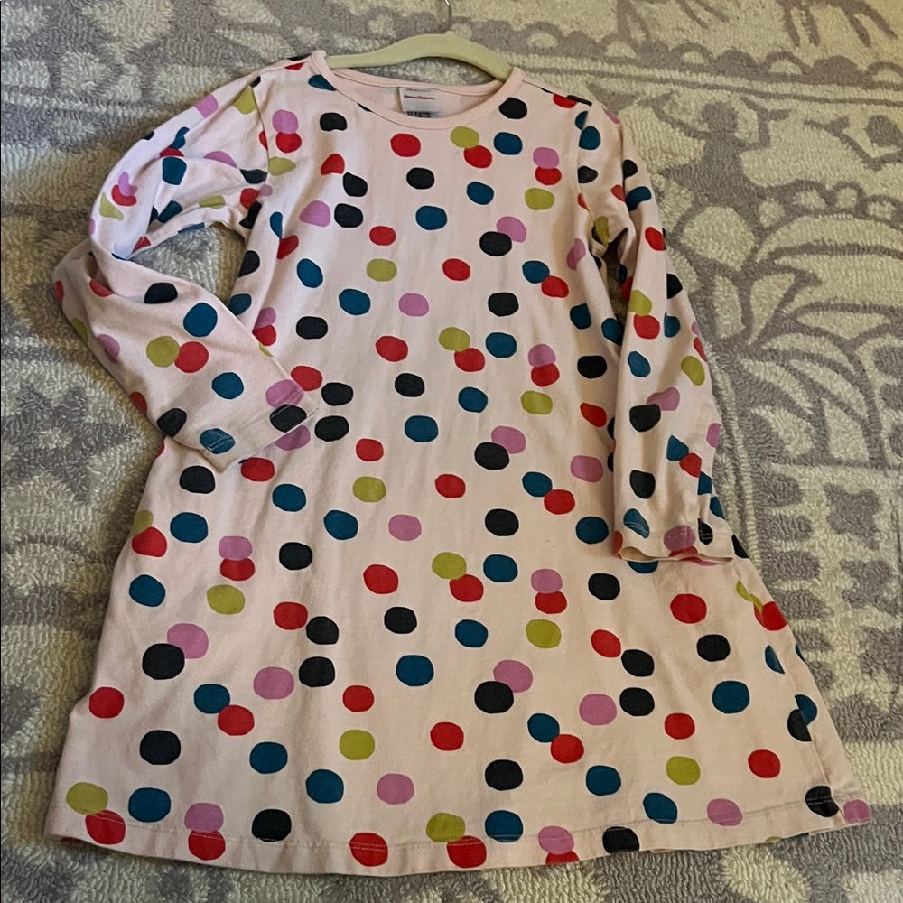 Hanna Andersson Pink Polka Dot Long Sleeve Dress